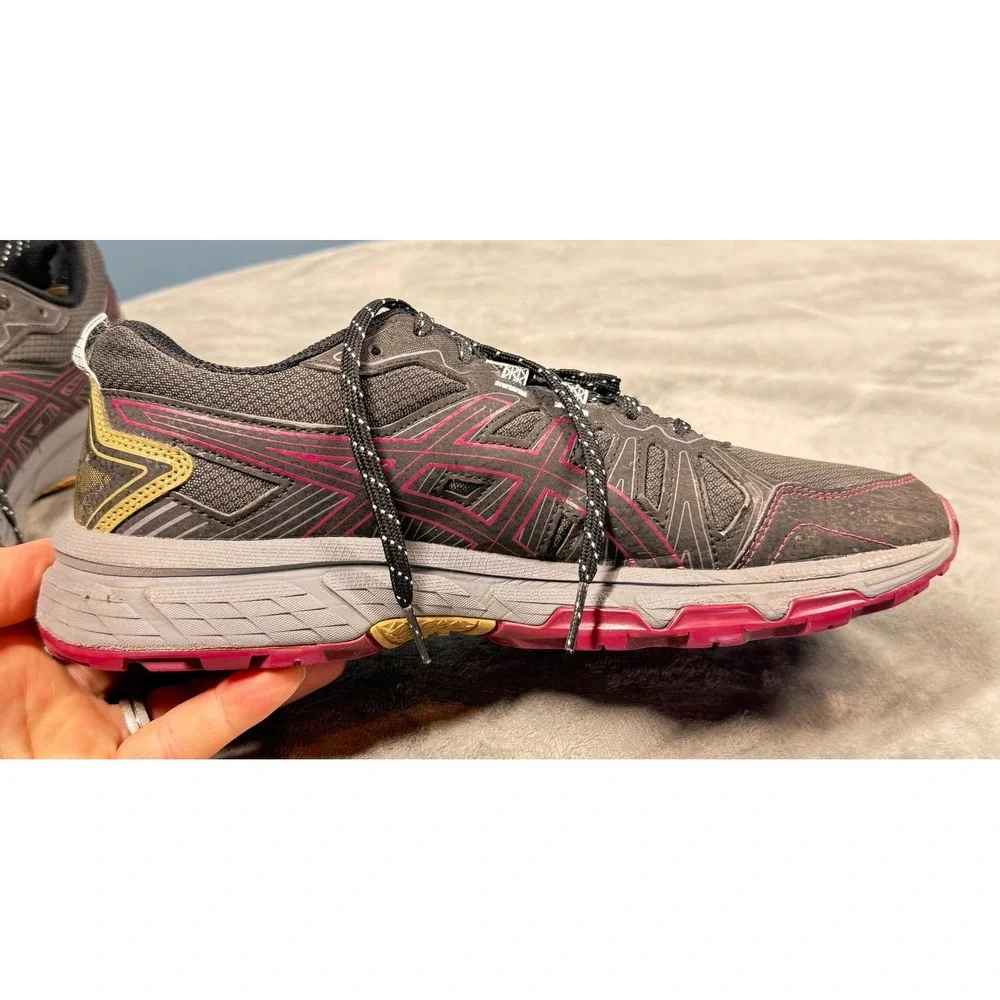 Asics Gel Venture 7 Shoes Womens 9.5 Gray Pink Trail Running Sneakers